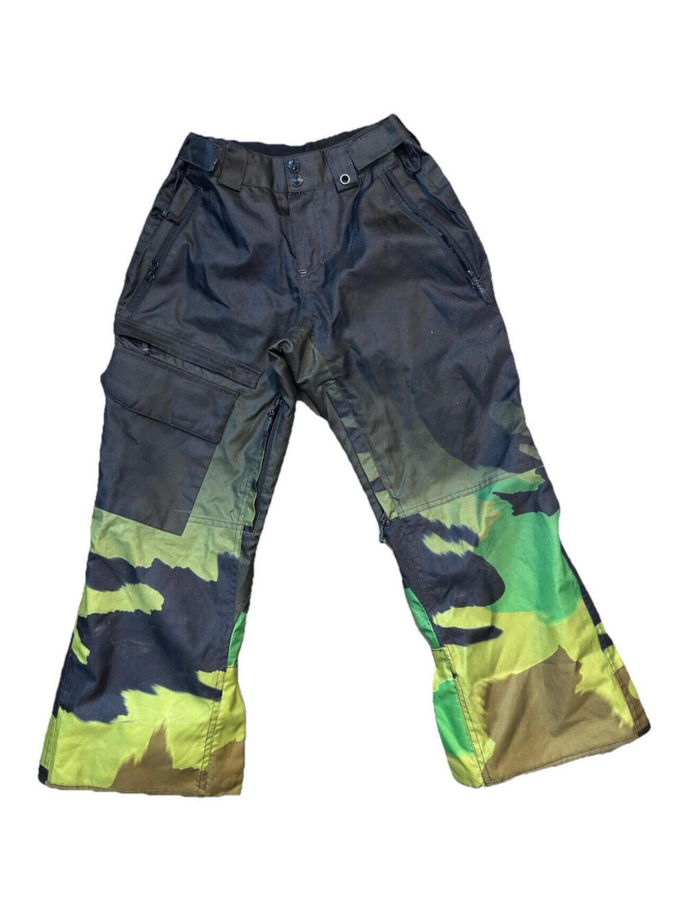 Neff Technical Outerwear Snowboard Pants Men's Size Small Black Green Camo Cargo